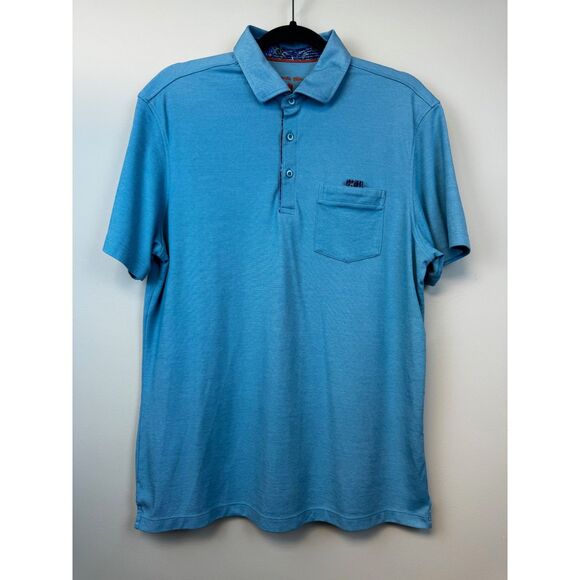 Bundle of 2 VISCONTI BLACK Blue and White Polos, Both Sz M - Picture 2 of 15